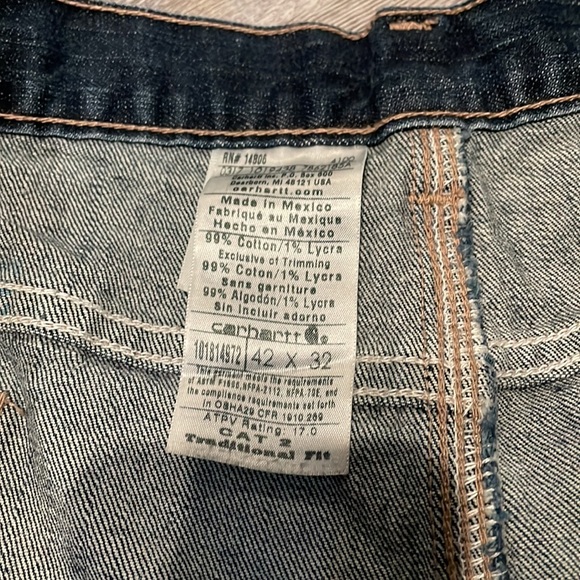 Carhartt Men’s Fire Retardant 42x32 work jeans - Picture 5 of 8